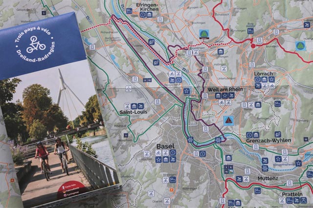 Die neue grenzüberschreitende Fahrradkarte. Foto: ©TEB