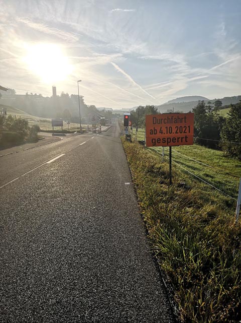 Die Kantonsstrasse zwischen Zeihen und Herznach wird für zwei Wochen komplett gesperrt. Foto: zVg