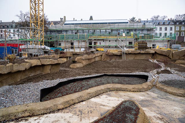 Blick auf die Vogelhaus-Grossbaustellen im Basler Zoo. Foto: Zoo Basel