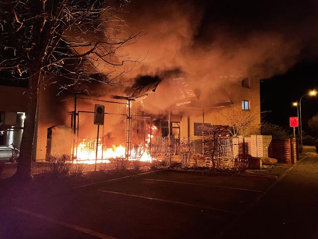 Brand in Buchs. Foto: Polizei AG