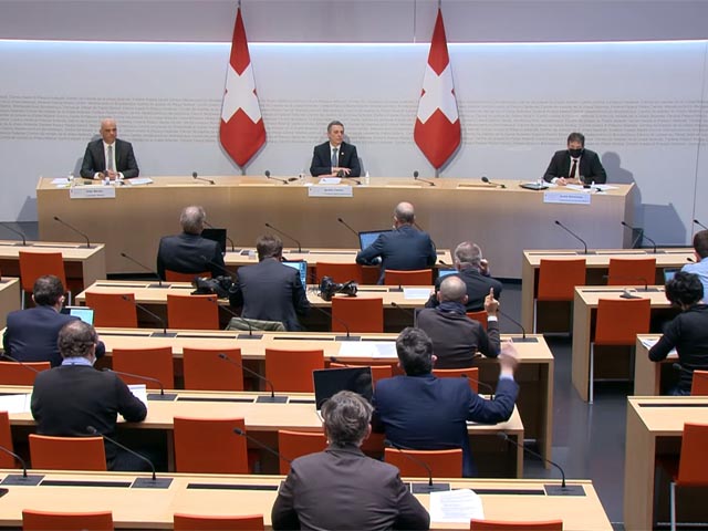 Medienkonferenz heute Nachmittag um 14.30 Uhr zu den Lockerungen der Coronamassnahmen. Foto: Bildschirmfoto