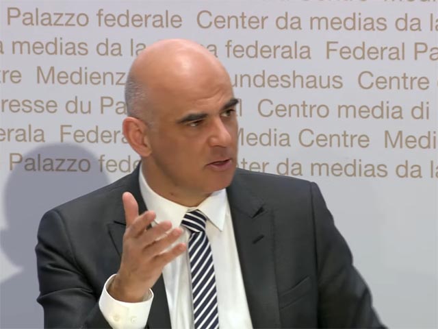 Bundesrat Alain Berset. Foto: Bildschirmfoto