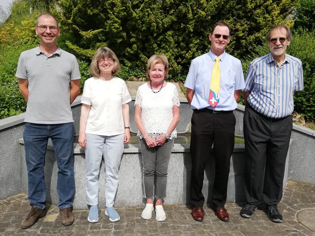 Der Vorstand (von links): Mathias Schreiber, Renate Schmid-Stäuble, Monika Broquet-Wülser, Ignaz Schlienger, Stefan Treier; es fehlt Präses Fabian Schneider. Foto: zVg