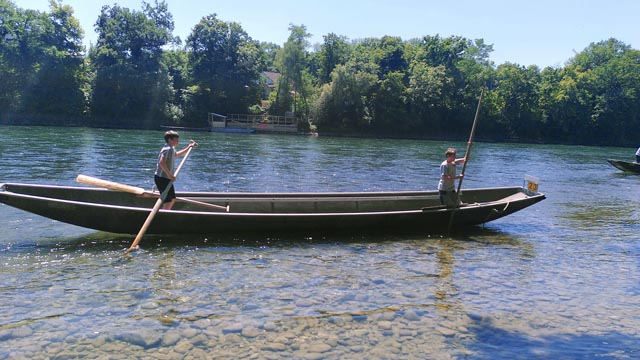 Steuermann Timo Wiekert und Vorderfahrer Noé Fäs in Aktion am Wettfahren in Brugg. Foto: Dani Wyss