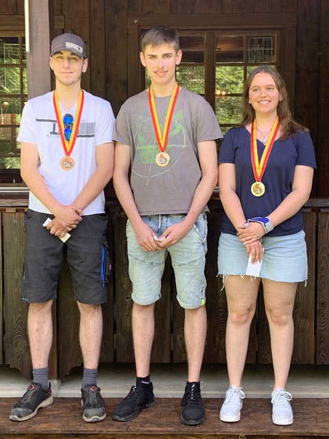 Jungschützenkönig Jan Grauwiler, Maya Imhof (2. Rang) und Kilian Stocker (3. Rang). Foto: zVg