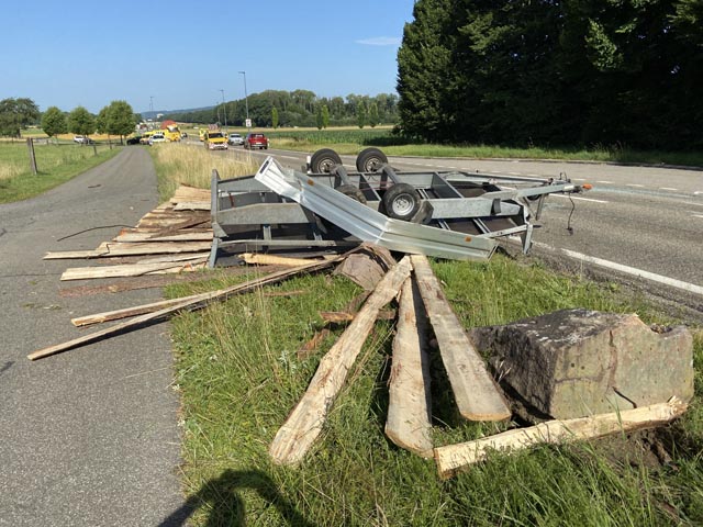 Selbstunfall in Möhlin. Foto: Polizei AG 