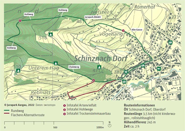 Die Karte zum neuen historischen Rundweg in Schinznach Foto: zVg