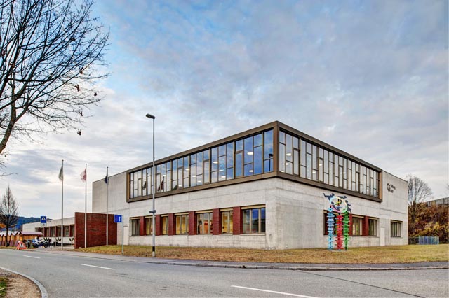 Der MBF-Standort Rüchlig in Stein mit Werkstätte, Küche, Kantine und Verwaltungstrakt. Foto: zVg