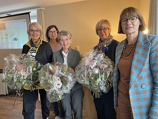 Von links: Franziska Breitenstein, Bernadette Kern, Ursula Brun Klemm, Ursula Jutzi und Susanna Schlittler. Foto: zVg