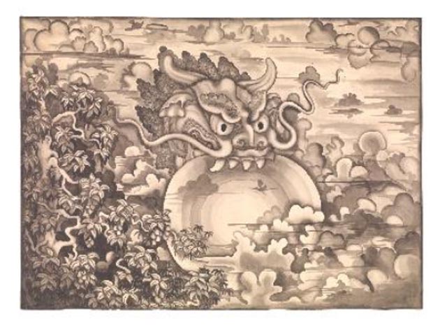 Bild der Mondfinsternis aus Indonesien von ca. 1940 Foto: zVg