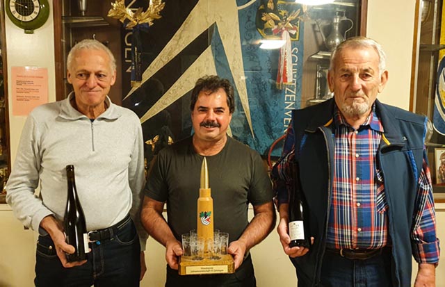 Die erfolgreichsten Schützen des SV Zeiningen waren 2022 Klaus Senn, Thomas Freiermuth und Hans Zährl (v.l.). Foto: zVg