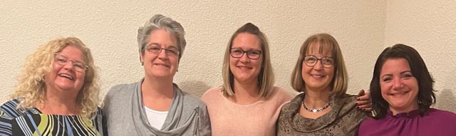 Neu im Vorstand (von links): Jackie Schelker, Sibylle Schatzmann, Denise Meier, Heidi Moosmann (neu Präsidentin) und Andrea Stocker. Foto: zVg