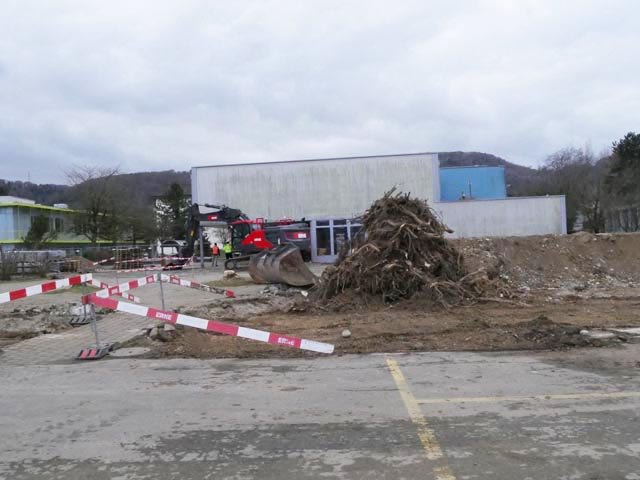 Hier entsteht der Anbau der Primarschule Stein. Foto: Jörn Kerckhoff