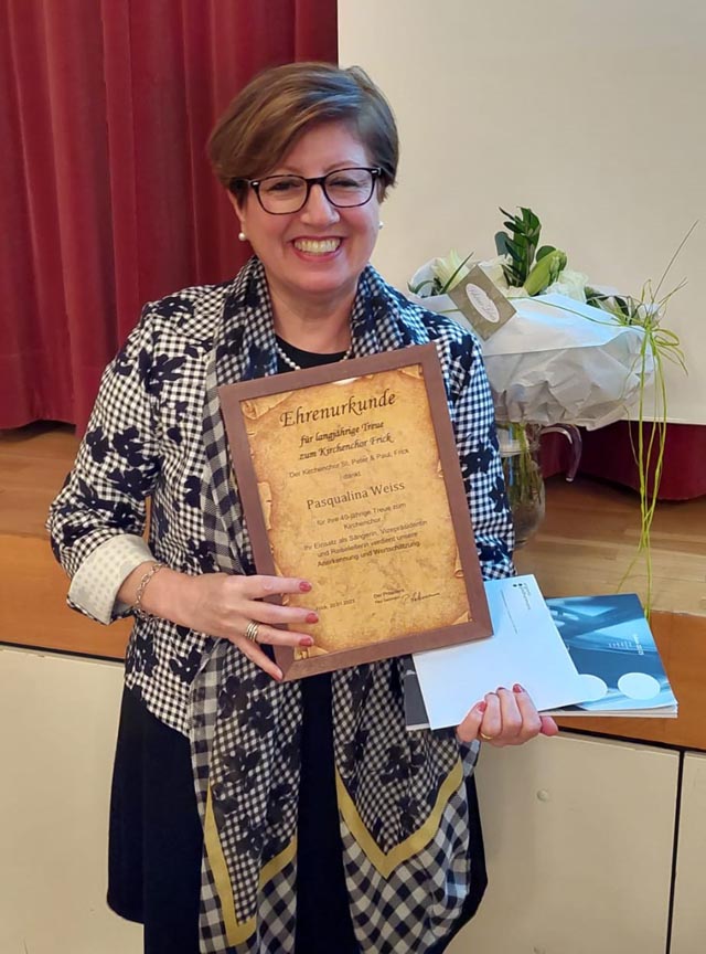  Pasqualina Weiss für 40 Jahre Mitgliedschaft geehrt. Foto: zVg