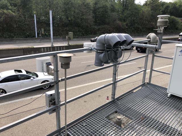 Luftmessung an der A2 Hardwald, Muttenz, im September 2022. Foto: zVg