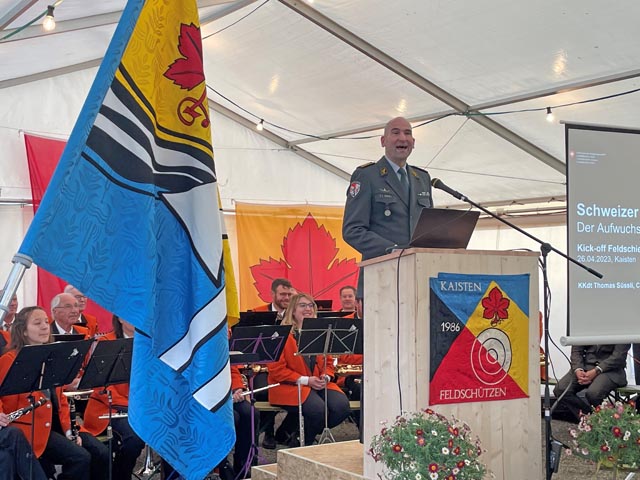 Thomas Süssli bei seiner Ansprache in Kaisten. Foto: zVg