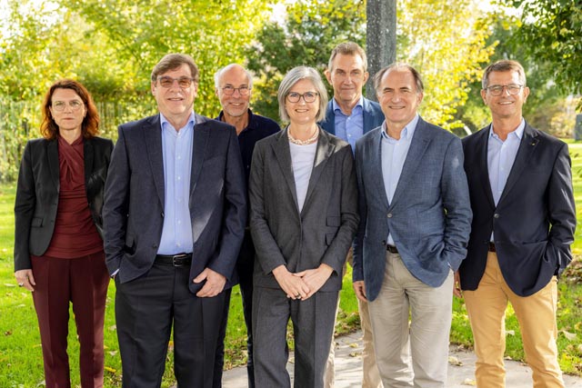 Der neue Verwaltungsrat: Dr. med. Doris Straus, Roland Berger (Vizepräsident), Dr. Conrad Jauslin, Dr. Antonia Jann (Präsidentin), Markus Merz, Dr. med. Hanspeter Flury, Albi Wuhrmann (v.l.). Foto: zVg