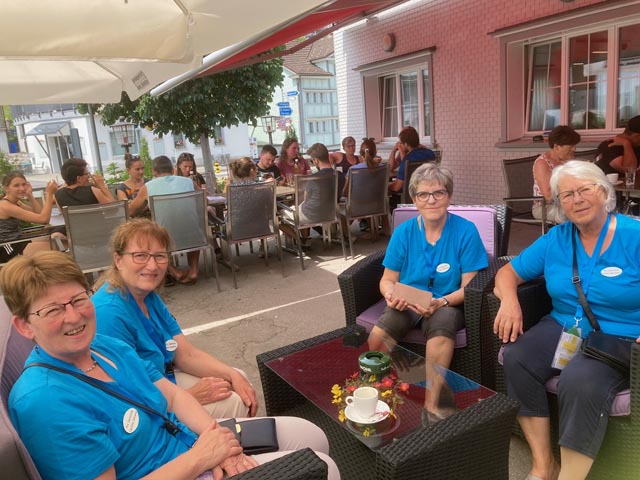 Von links: Caroline Schraner, Lotti Schaffner, Annette Membrez und Ursula Wunderlin boten den vorwiegend Fricktaler Feriengästen ein abwechslungsreiches Programm. Foto: zVg