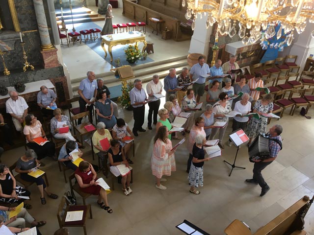 Der Kirchenchor aus der Partnergemeinde Frickingen sang in der Kirche Frick. Foto: zVg