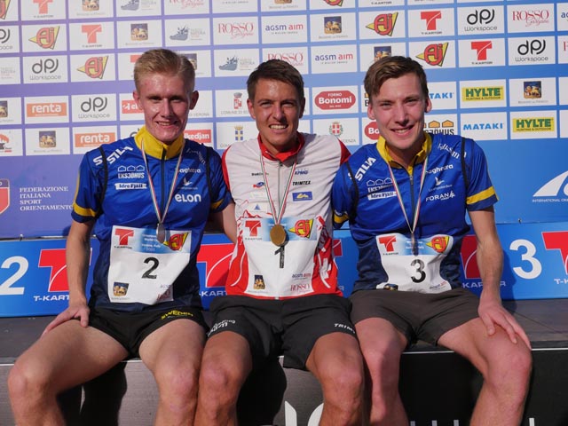 Siegertrio Herren (von links): Jonatan Gustafsson, Matthias Kyburz und Emil Svensk. Foto: zVg