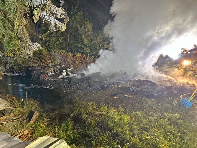 Brand in Döttingen. Foto: Polizei AG