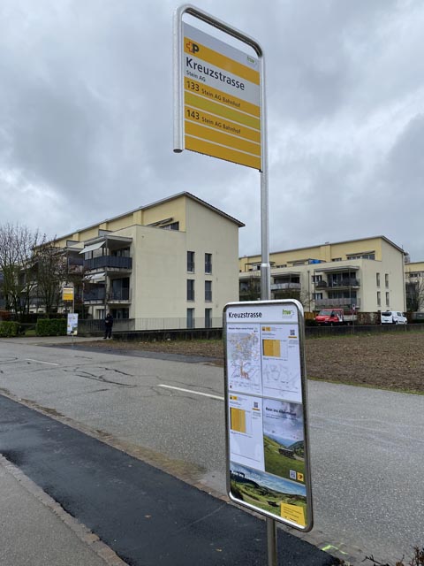 Die neue Haltestelle Kreuzstrasse in Stein. Foto: Sonja Fasler