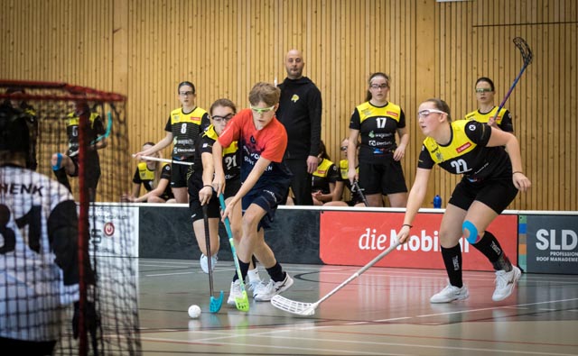 Das U14A-Team von Unihockey Fricktal musste sich von den Bernerinnen geschlagen geben. Foto: zVg