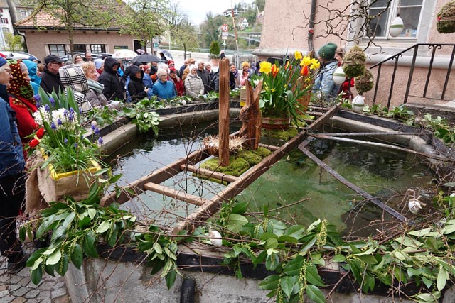 Station am Narrenbrunnen in Laufenburg DE. Foto: Peter Schütz