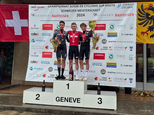 Siegerehrung mit dem Schweizer Meister Fabian Weiss. Foto: zVg