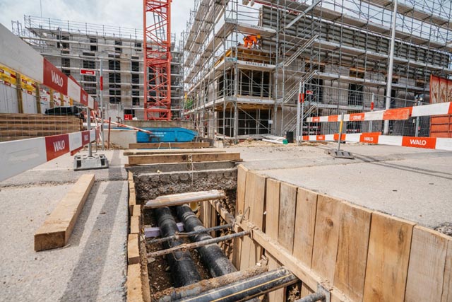 Der Wärmeleitungsbau in Frick kommt gut voran. Foto: iwb