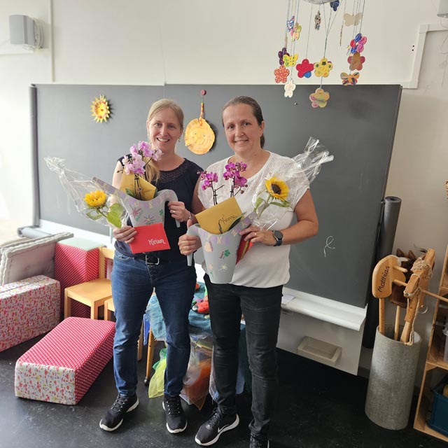 Wurden verabschiedet: Miriam Galbier (links) und Yvonne Bruno. Foto: zVg
