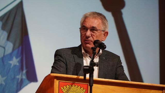 Sportminister Alex Hürzeler trat zum letzten Mal vor die Delegiertenversammlung.  Foto: Sandro Erdin