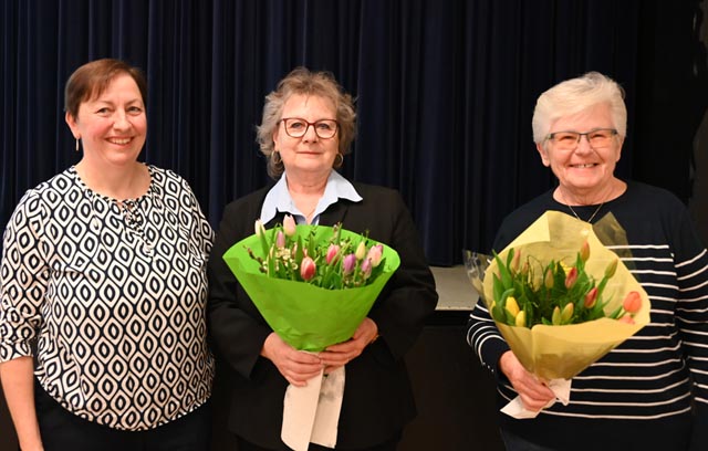 Von links: Cordula Vogler Präsidentin, Therese Thommen neues Vorstandsmitglied, Christel Ammann Tagespräsidentin. Foto: zVg