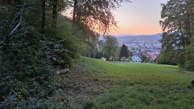 Der Posten 9 besteht aus einem Liegebänkli mit Sicht bis zum Säckinger Münster. Foto: zVg