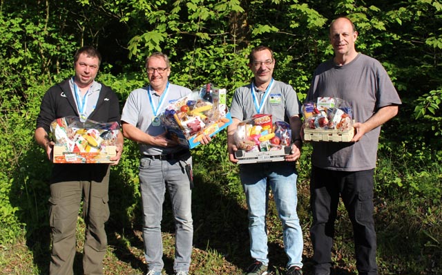 Von links: Martin Weiss (2. Rang); Andi Erdin (1. Rang;) Claude Chenaux (3. Rang); Marco Sturm (4. Rang). Foto: zVg