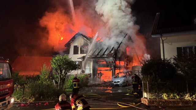 Uezwil: Brand zerstört Einfamilienhaus 