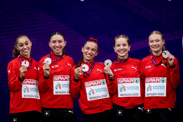 Das erfolgreiche Schweizer 4x100m-Silberteam, mit Fabienne Hoenke ganz rechts. Foto: athletix.ch