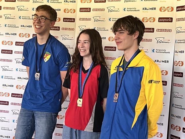 Luca Wettstein, 2. Rang; Riwana Plattner, 1. Rang; Raphael Läuppi, 3. Rang. Foto: zVg