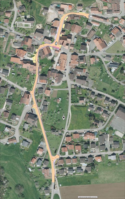 Übersichtsplan – Zwingenstrasse und Dorfstrasse wegen Bauarbeiten gesperrt. Plan: zVg