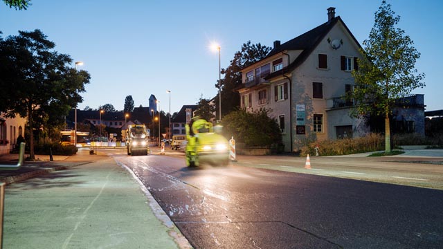 Bauarbeiten während der Nacht. Foto: zVg