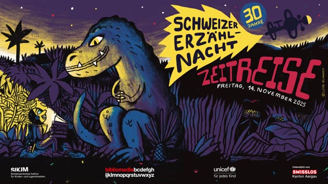 Das Plakat der diesjährigen Schweizer Erzählnacht gestaltet der Deutschschweizer Illustrator Luigi Olivadoti. Foto: zVg