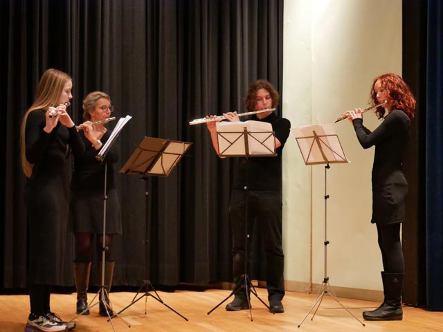 Das Flötenquartett mit (von links) Caja Kensch, Jacqueline Kym, Joel Datz und Verena Kesler