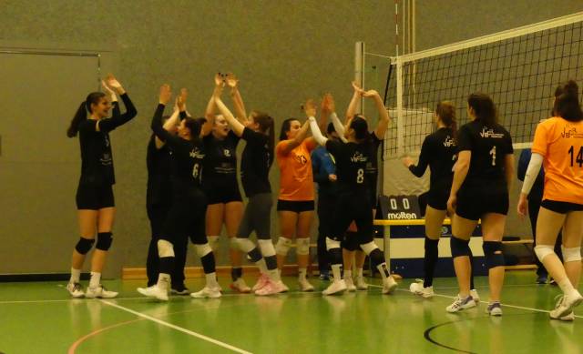 Die erste Damenmannschaft des Volleyballclubs Rheinfelden freut sich über den Aufstieg.
