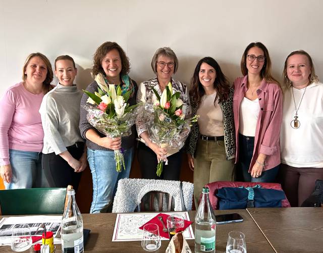 Vorstandsmitglieder an der GV 2026: Patricia Godena, Melanie Cuppuleri, Stéphanie Delz, Theres Soder, Sybille Guarnieri, Cécile Perrig und Iva Fromm (von links)