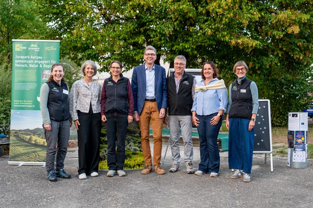 Kampagnenstart beim Jurapark Aargau mit Regierungsrat Dieter Egli (Mitte). Foto: Andreas Häusler