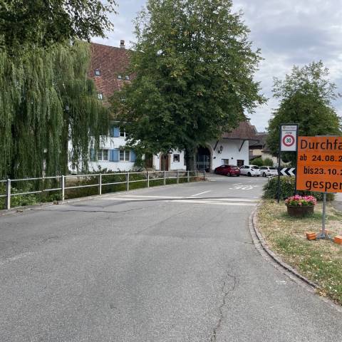 Die Sperrung der Strasse dauert voraussichtlich bis zum 23. Oktober. Foto: zVg